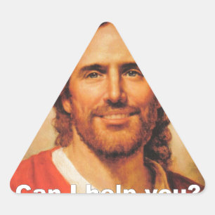 Sticker Triangulaire Can I Help You?