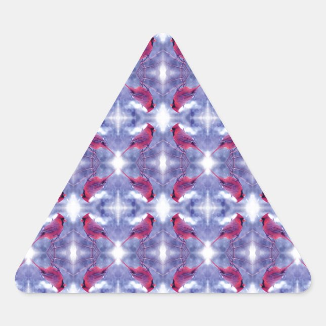 Sticker Triangulaire Cardinaux dans la neige (Devant)