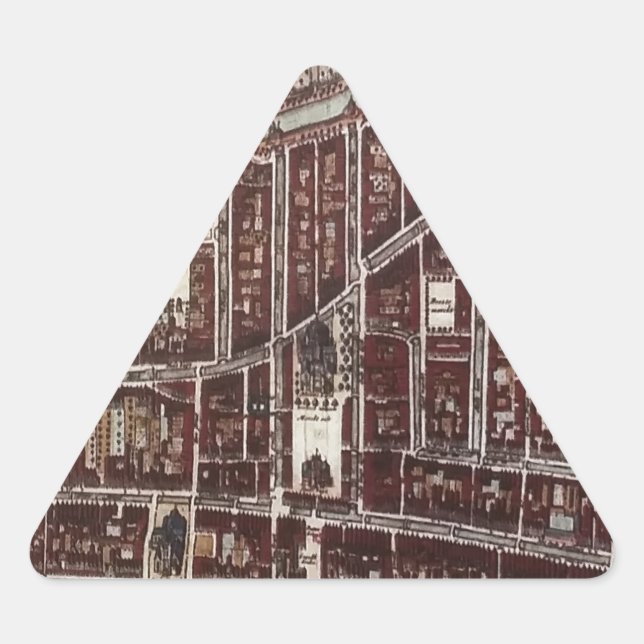Sticker Triangulaire Carte de ville de Delft 1649 (Devant)