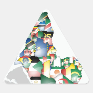 Sticker Triangulaire Célébration de l'Afrique dans le design des drapea