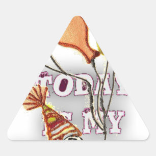 Sticker Triangulaire Célébrez avec notre joyeux anniversaire de bienven