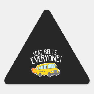 Sticker Triangulaire Chauffeur d'autobus scolaire T Ceintures de sécur