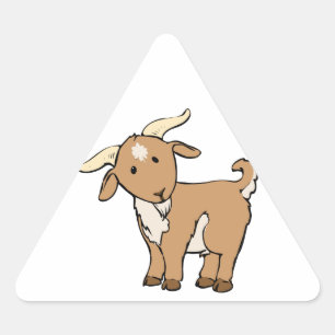 Sticker Triangulaire Chèvre caricaturale mignonne