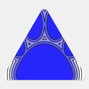 Sticker Triangulaire Chien Paw En Bleu Avec Contours