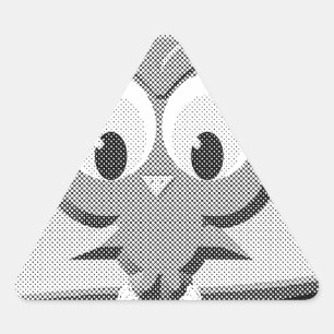 Sticker Triangulaire Chouette À Papier En Noir Et Blanc