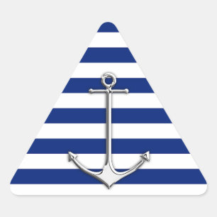 Sticker Triangulaire Chrome comme Ancre mince sur les rayures nautiques