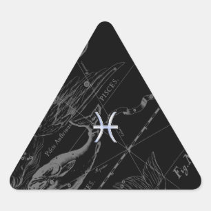 Sticker Triangulaire Chrome comme Pisces Zodiac Connexion Black Heveliu