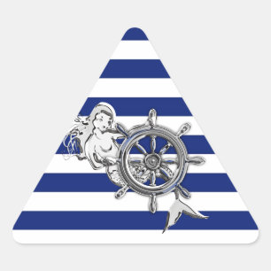 Sticker Triangulaire Chrome Comme Sirène sur les rayures Nautiques