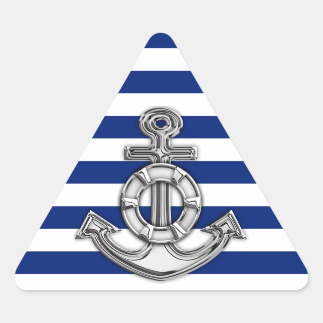 Sticker Triangulaire Chrome Style Lifesaver sur les bandes Nautiques (Devant)