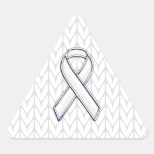 Sticker Triangulaire Chrome sur le Tricot blanc sensibilisation au ruba