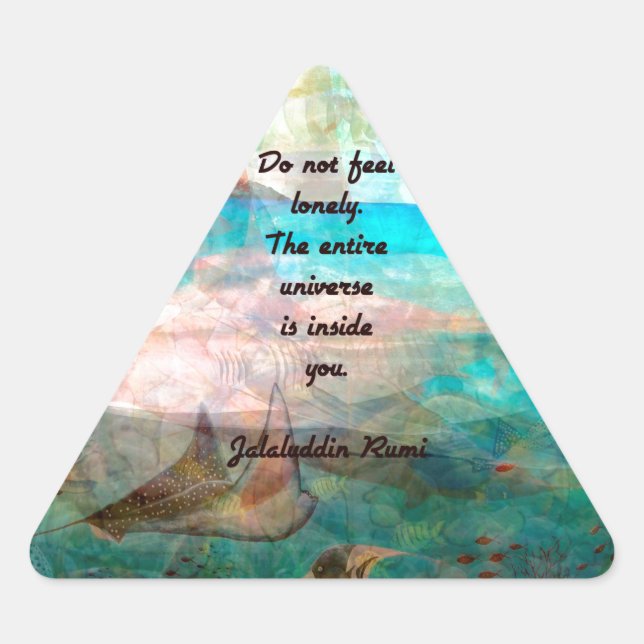 Sticker Triangulaire Citation De Rumi Inspiration Sur L'Univers (Devant)