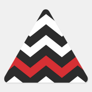 Sticker Triangulaire Classic Black and White Zigzag