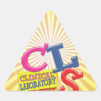 STICKER TRIANGULAIRE CLS SCIENTIFIQUE EN LABORATOIRE CLINIQUE BLANC