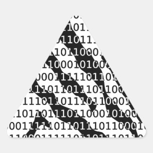 Sticker Triangulaire Code binaire Zebra noir et blanc