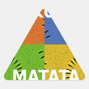 Sticker Triangulaire Collage d'art pop coloré et message "Hakuna Matata