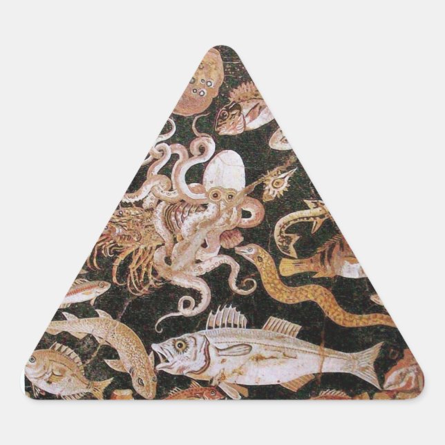 STICKER TRIANGULAIRE COLLECTE POMPEII / OCÉAN - SCÈNE DE VIE MARINE (Devant)