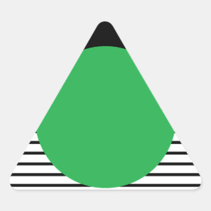 Sticker Triangulaire Colorbloc noir blanc et cercle vert