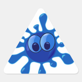 Sticker Triangulaire Coloré Bleu Funny Motif