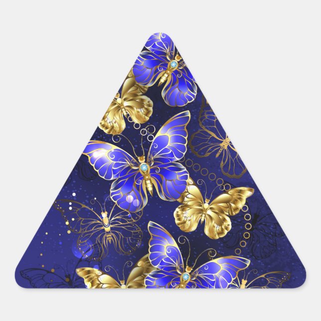 Sticker Triangulaire Composition avec papillons Sapphire (Devant)