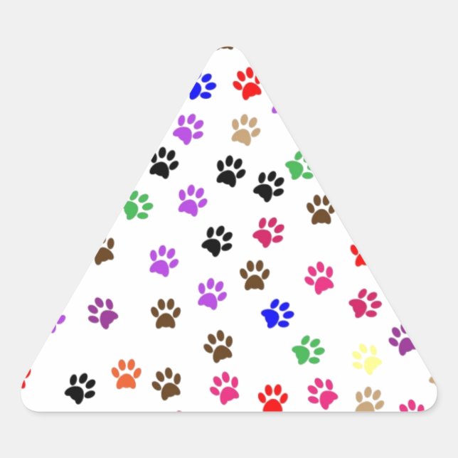 Sticker Triangulaire Conception Motif Empreinte de patte (Devant)