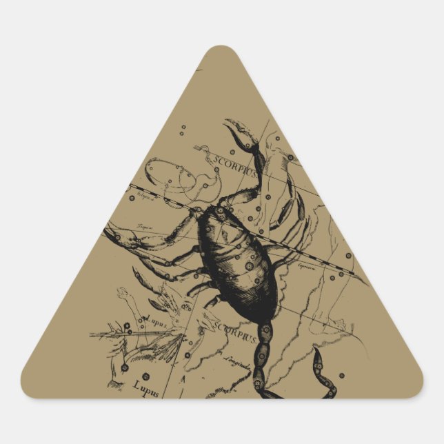 Sticker Triangulaire Constellation Hevelius de Scorpion circa le cru (Devant)