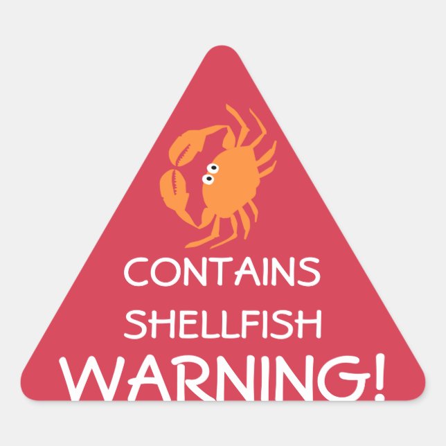 Sticker Triangulaire Contient le rouge d'alerte d'allergie de (Devant)