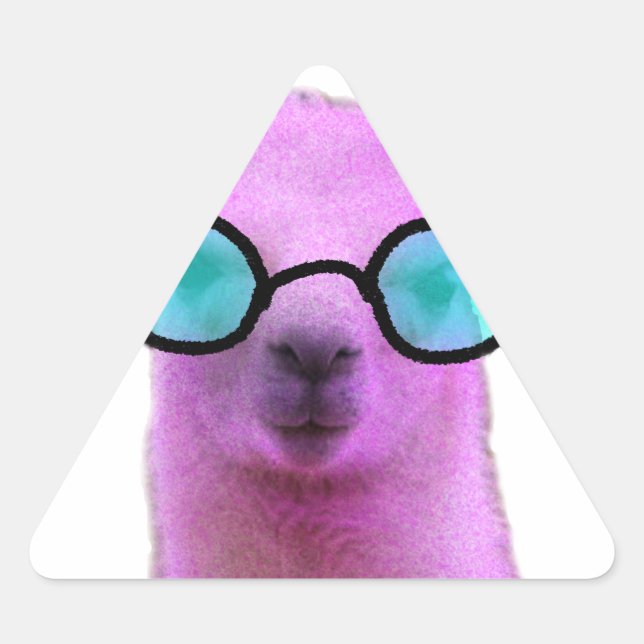 Sticker Triangulaire Cool Pink Llama ! (Devant)