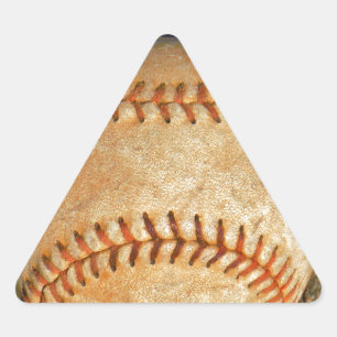 Sticker Triangulaire Couture rouge vintage de baseball blanc