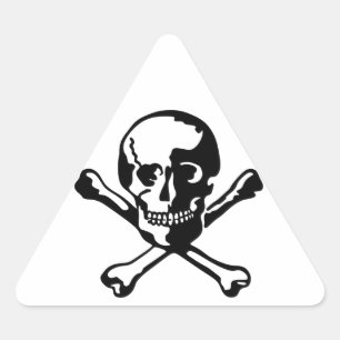 Sticker Triangulaire Crâne et os croisés