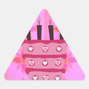 Sticker Triangulaire Créez votre propre fête d'anniversaire heureux