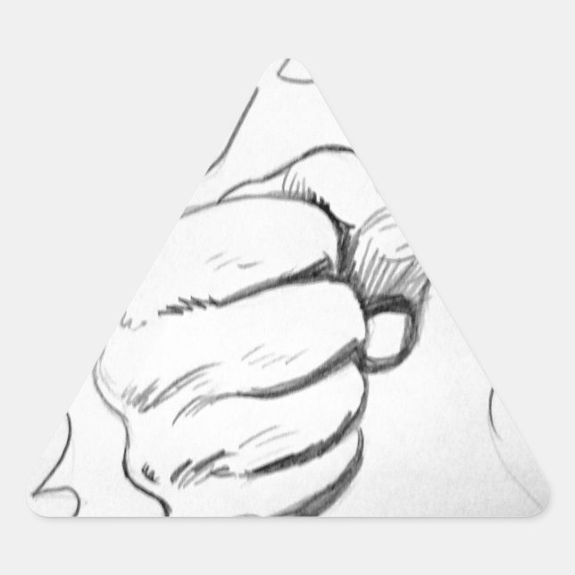 Sticker Triangulaire Croquis au crayon Pop Art Smash (Devant)