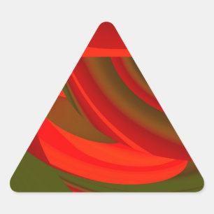 Sticker Triangulaire Cubiste rouge et vert Abstrait