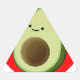 Sticker Triangulaire Cute Avocado Dans Le Coeur Rouge