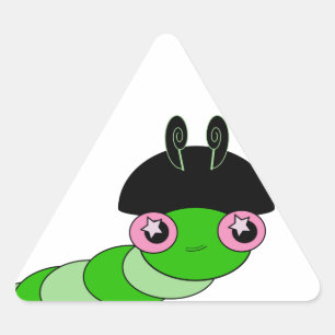 Sticker Triangulaire Cute Caterpillar
