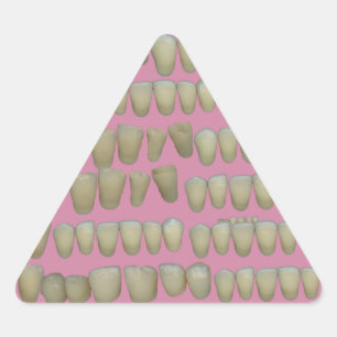 STICKER TRIANGULAIRE DENTISTE DENTISTES ORTHODONTIQUES BOUCHE DE DENTS