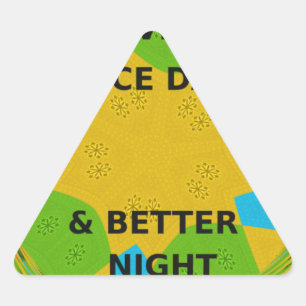 Sticker Triangulaire Design circulaire "Bonne journée et meilleure nuit