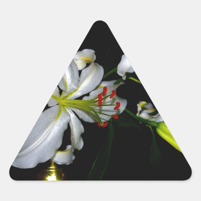 Sticker Triangulaire Design irlandais en laiton et en fleur (Devant)