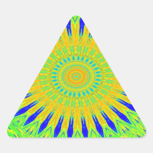 Sticker Triangulaire Design Motif africain en vert et en or (Devant)