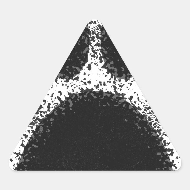 Sticker Triangulaire Dessin à mâchoire de chien (Devant)