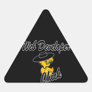 Sticker Triangulaire Développeur Web Chick #4