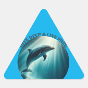 Sticker Triangulaire Dive Deep Live Dolphin gratuit