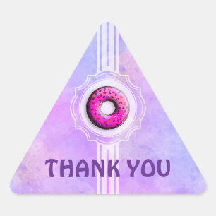 Sticker Triangulaire Donut rose - pépites colorées 1