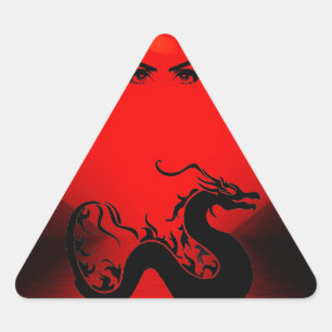 Sticker Triangulaire Dragon asiatique