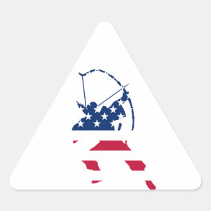 Sticker Triangulaire Drapeau américain de tir à l'arc