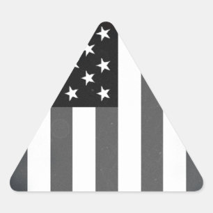 Sticker Triangulaire Drapeau américain noir et blanc