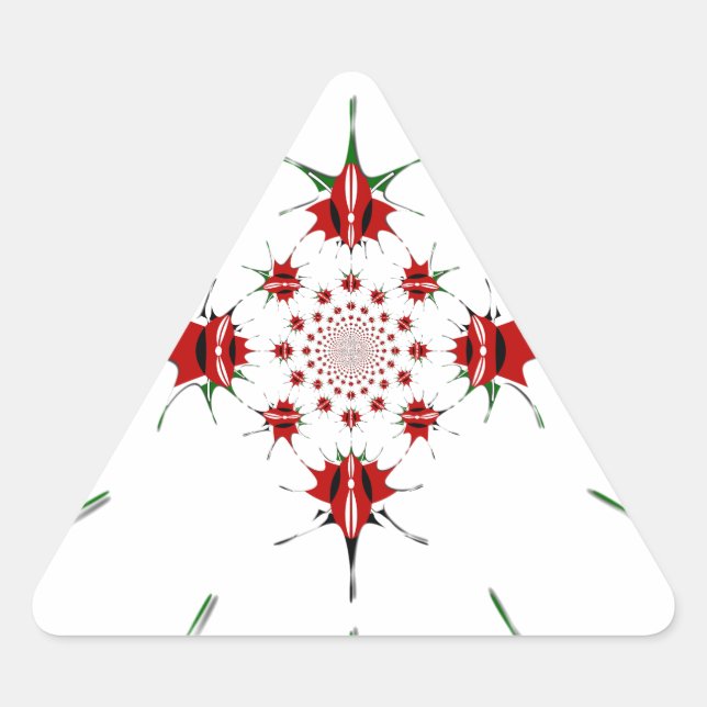 Sticker Triangulaire Drapeau de la République du Kenya du Bouclier Kale (Devant)