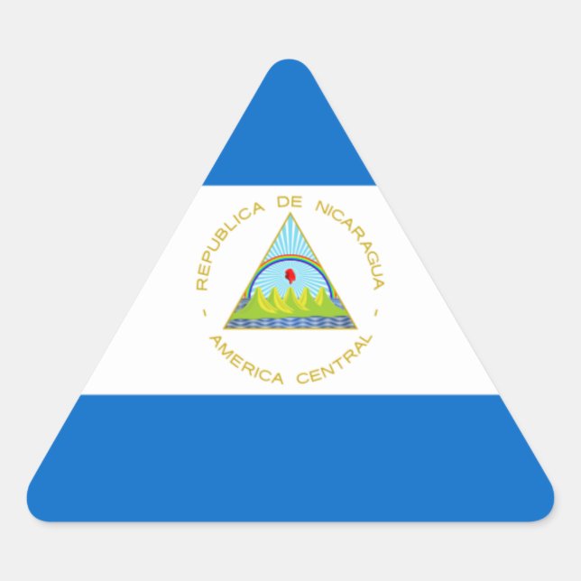 Sticker Triangulaire Drapeau de Managua, Drapeau du Nicaragua (Devant)