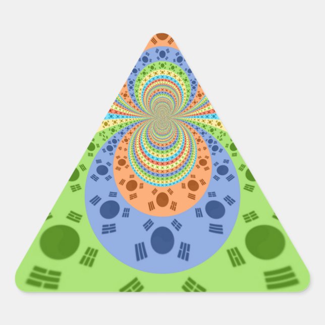 Sticker Triangulaire Drapeau sud-coréen Inspiré Art Abstrait Impression (Devant)