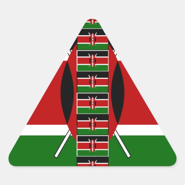 Sticker Triangulaire Drapeaux miniers sans fil du Kenya Frames Art (Devant)