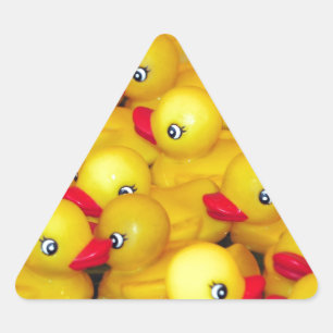 Sticker Triangulaire Duckies en caoutchouc jaunes mignons